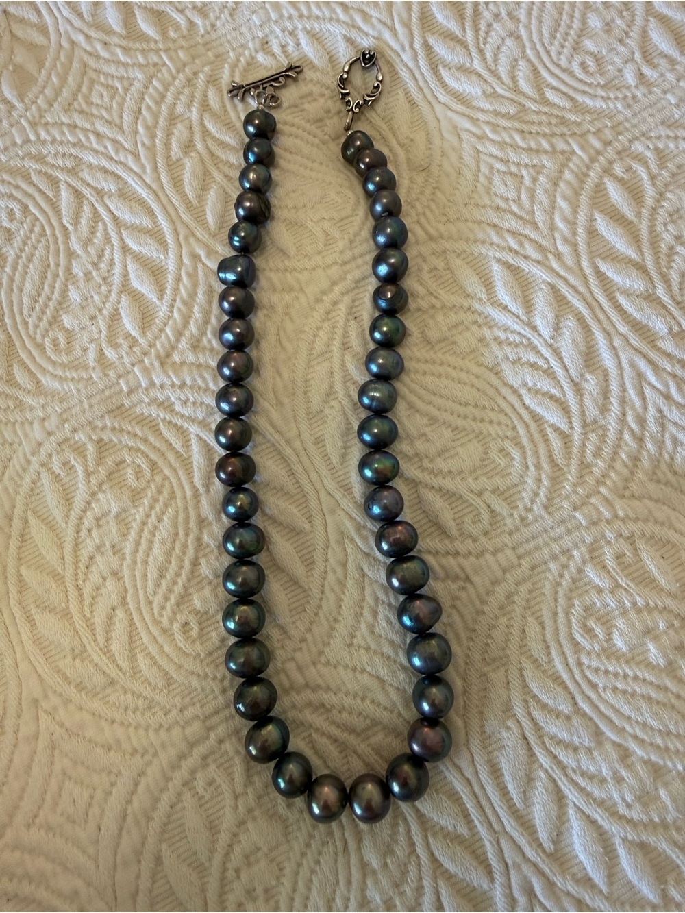 Chunky Gray Pearl Strand Necklace